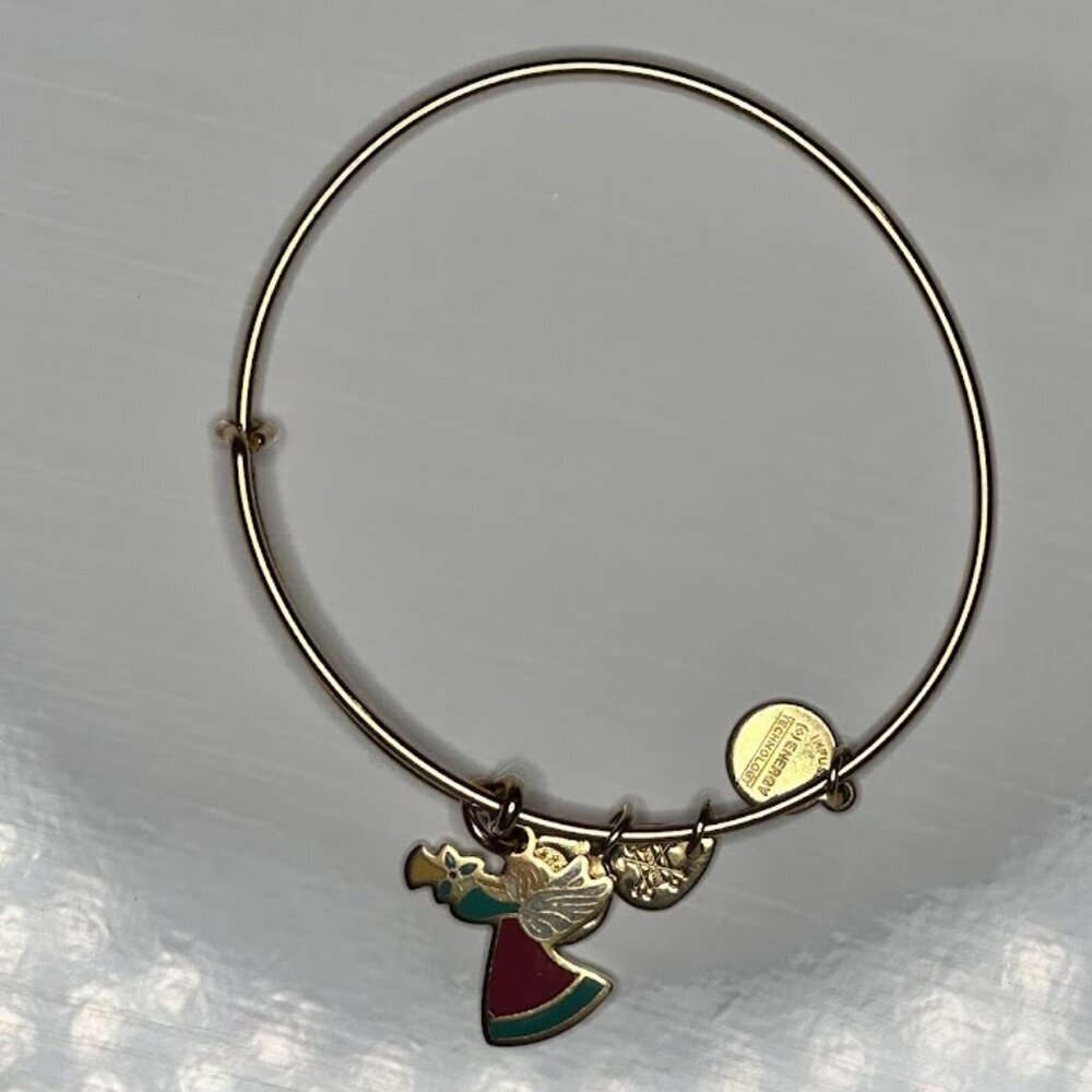 Alex and Ani Color Infusion Holiday Angel Charm Bangle Bracelet